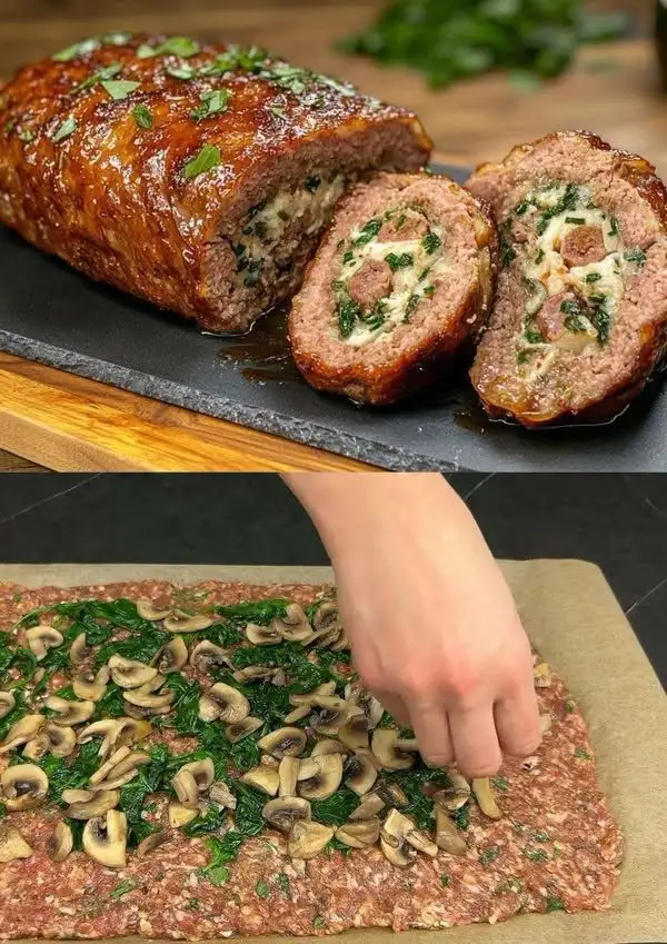 Gefüllter Hackbraten-Rollbraten