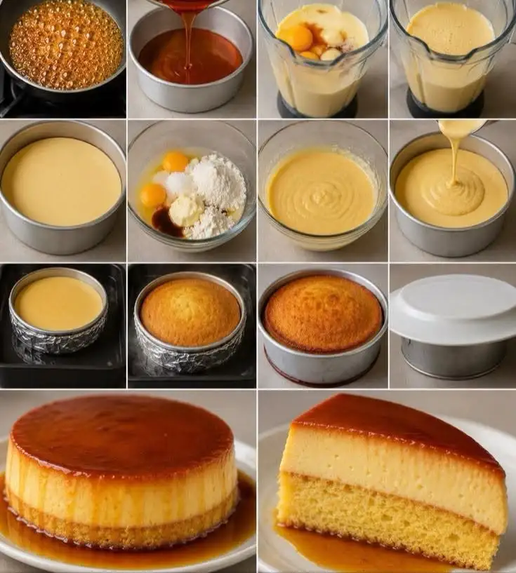 Flan-Karamell-Kuchen (Pastel Imposible)