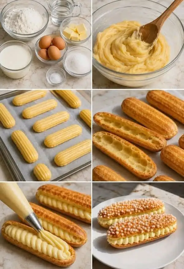 Eclairs mit Vanille-Konditorcreme