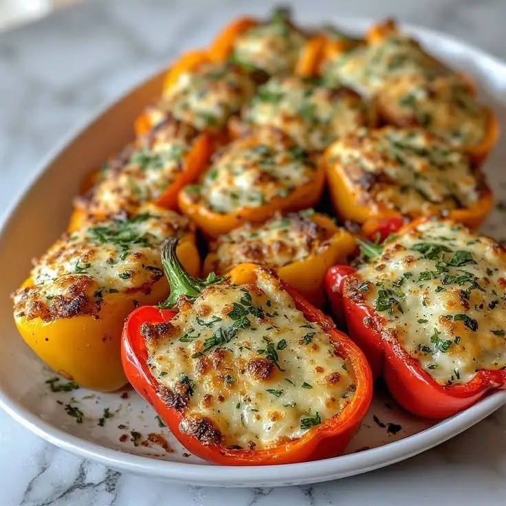 Mit Käse gefüllte Paprika