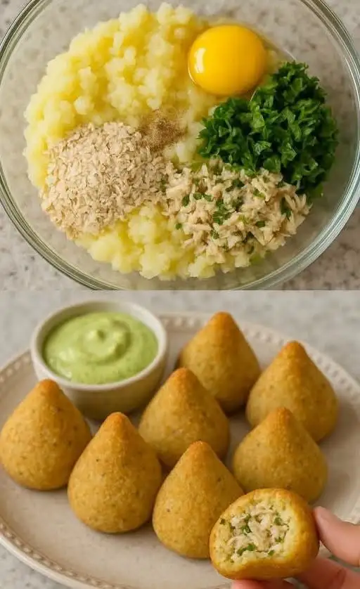 Hähnchen-Kartoffel-Coxinhas
