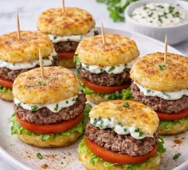 Mini-Burger mit Kartoffelrösti