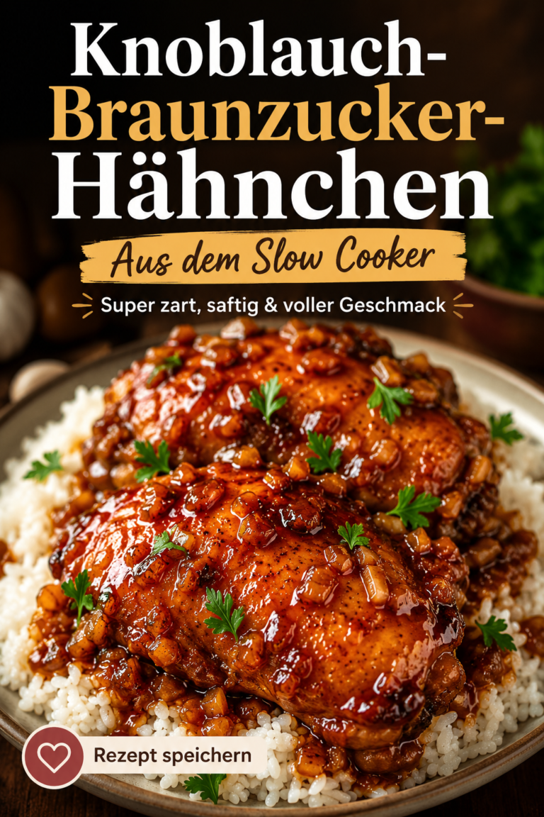 Zartes Slow-Cooker-Knoblauch-Braunzucker-Hähnchen in einer glänzenden süß-würzigen Sojasauce