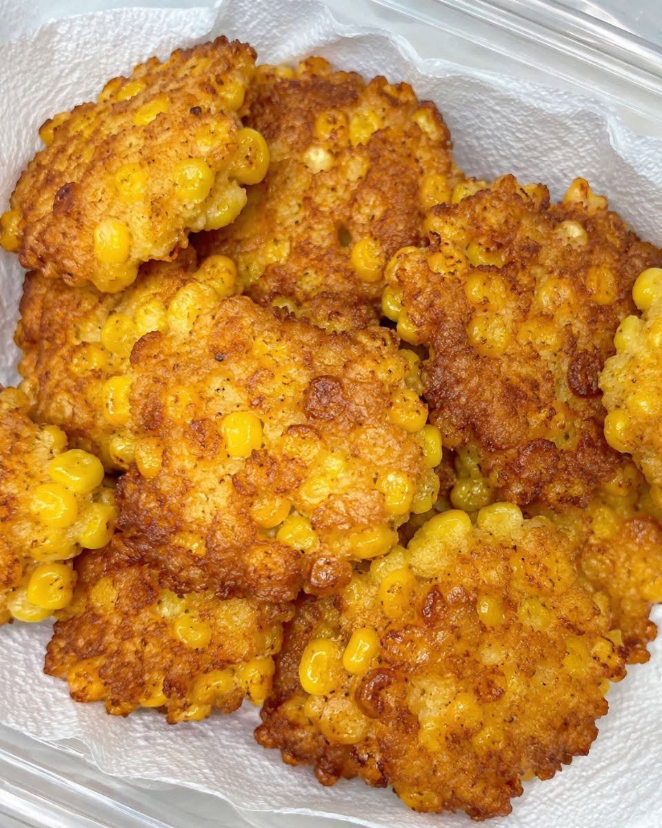Knusprige Maispuffer Rezept 3 Zutaten frisch aus der Pfanne
