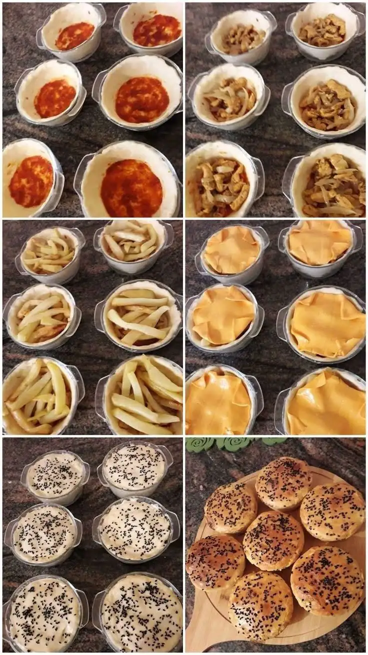 Gefüllte Brötchen mit Hähnchen und Käse