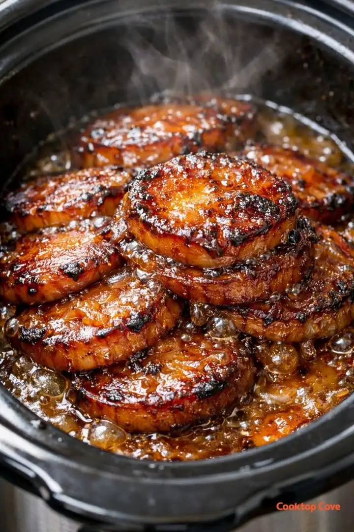 Slow Cooker Kartoffelscheiben mit herzhafter Butter-Brühe-Glasur im Schongarer