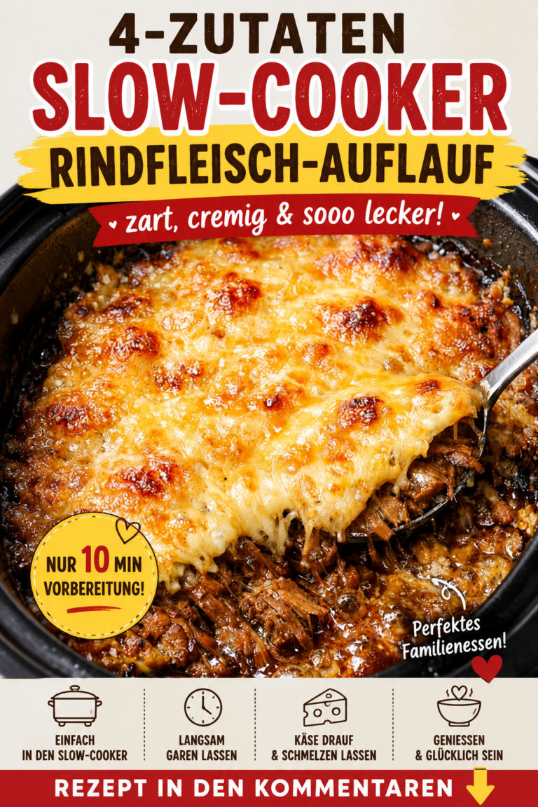 4-Zutaten-Rindfleisch-Auflauf aus dem Slow Cooker mit zerpflücktem Rindfleisch, cremiger Pilzsauce