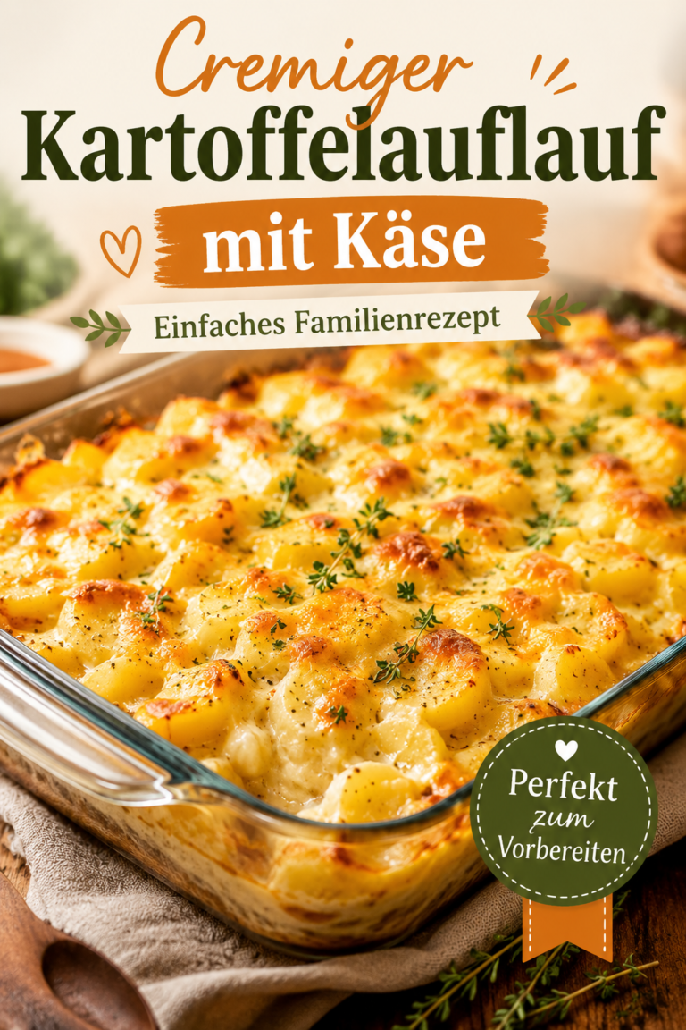 Goldbrauner käsiger Kartoffelauflauf mit Hash Browns, Cheddar, saurer Sahne und Paprikapulver