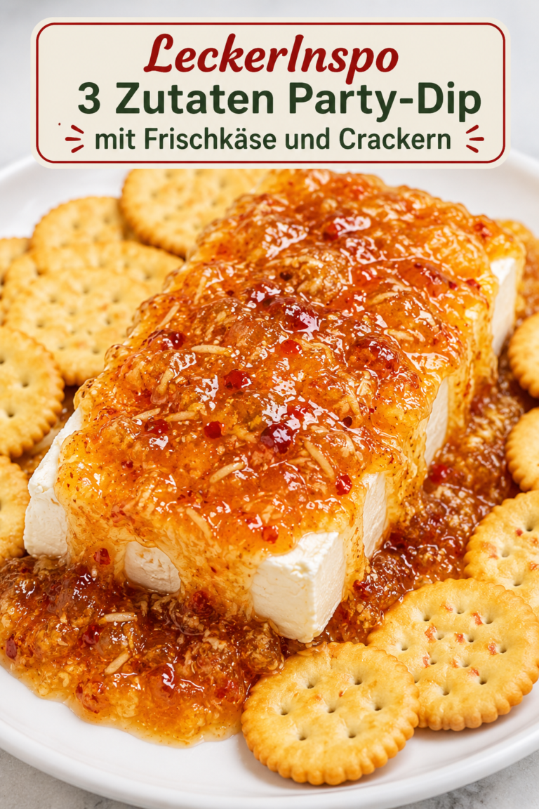 LeckerInspo 3 Zutaten Party-Dip mit Frischkäse und Crackern